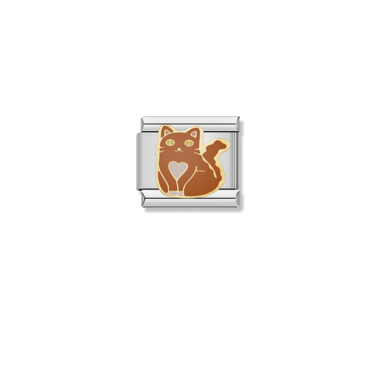 Ginger Heart Cat - Silver Charm