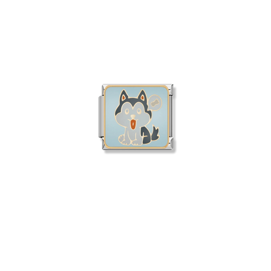 Cute Husky Puppy - Silver Charm