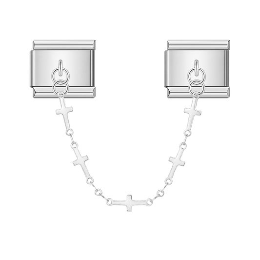 Faith Crosses – silver Italian chain charm by Italycharm