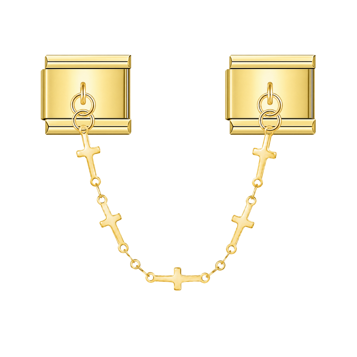 Faith Crosses – gold Italian chain charm by Italycharm