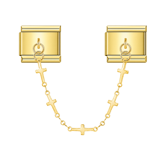 Faith Crosses – gold Italian chain charm by Italycharm