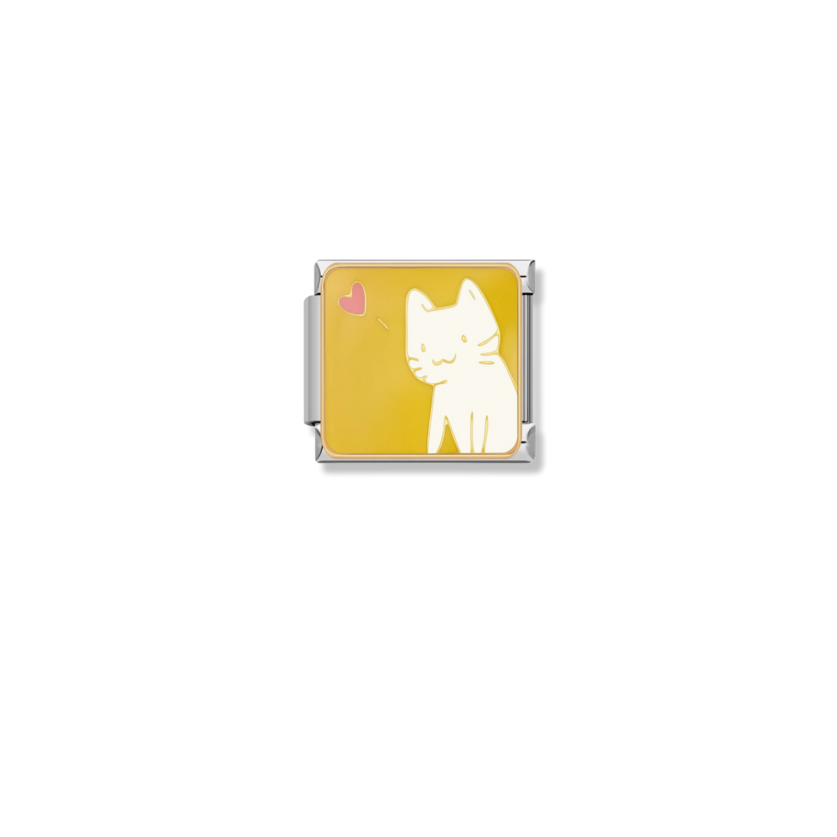 Yellow Cat Love - Gold Charm