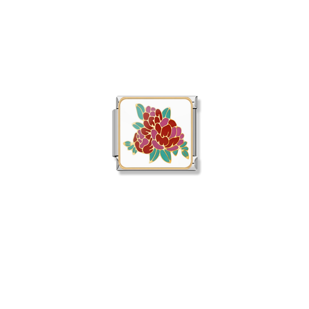 Red Peony Bloom - Gold Charm