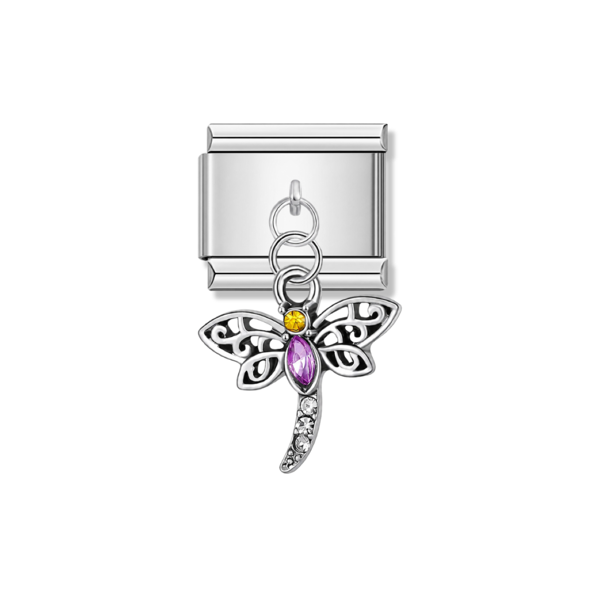 Dragonfly Dreams – silver Italian pendant charm by Italycharm
