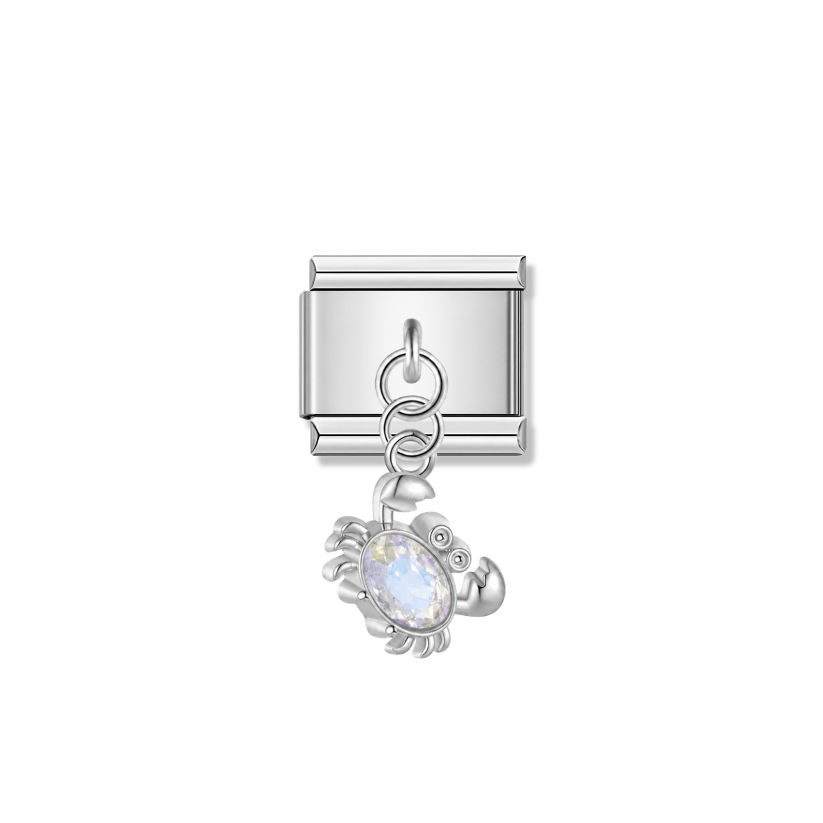 Crystal Crab - Silver Pendant Charm