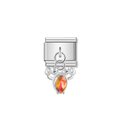 Sunset Teardrop Crab - Silver Pendant Charm