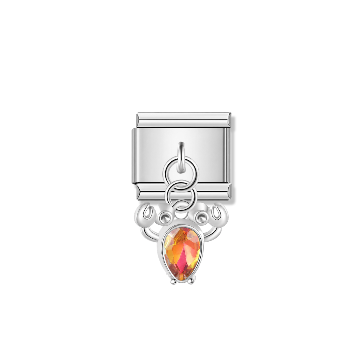 Sunset Teardrop Crab – silver Italian pendant charm by Italycharm