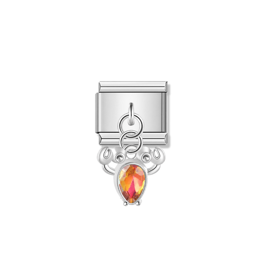 Sunset Teardrop Crab – silver Italian pendant charm by Italycharm