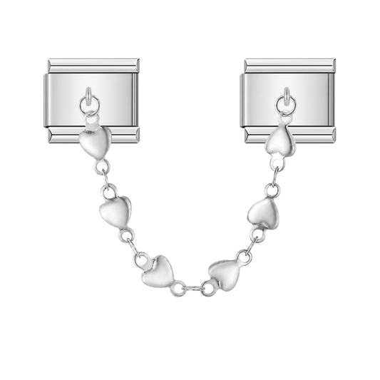 Hearts Chain Silver Charm – Italian chain charm by Italycharm