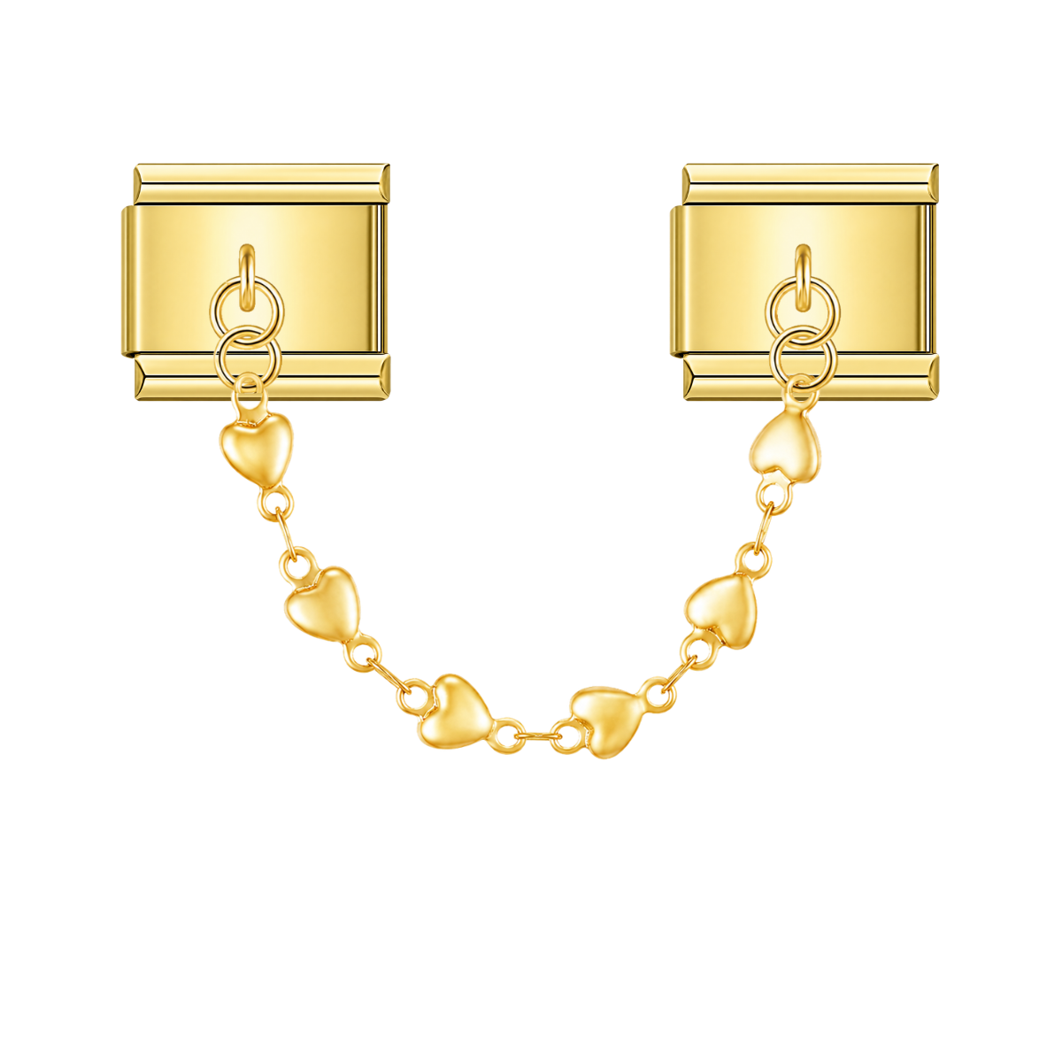 Hearts Chain Gold Charm – Italian chain charm by Italycharm