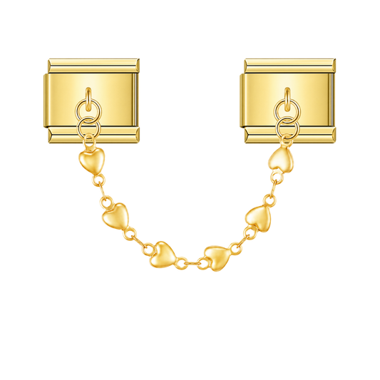 Hearts Chain Gold Charm – Italian chain charm by Italycharm