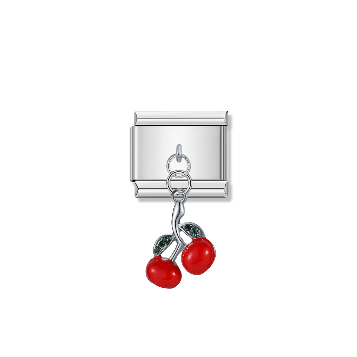 Cherries with Love – silver Italian pendant charm by Italycharm