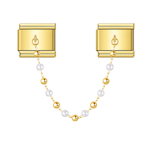 Petite Princess Pearls – gold Italian chain charm by Italycharm