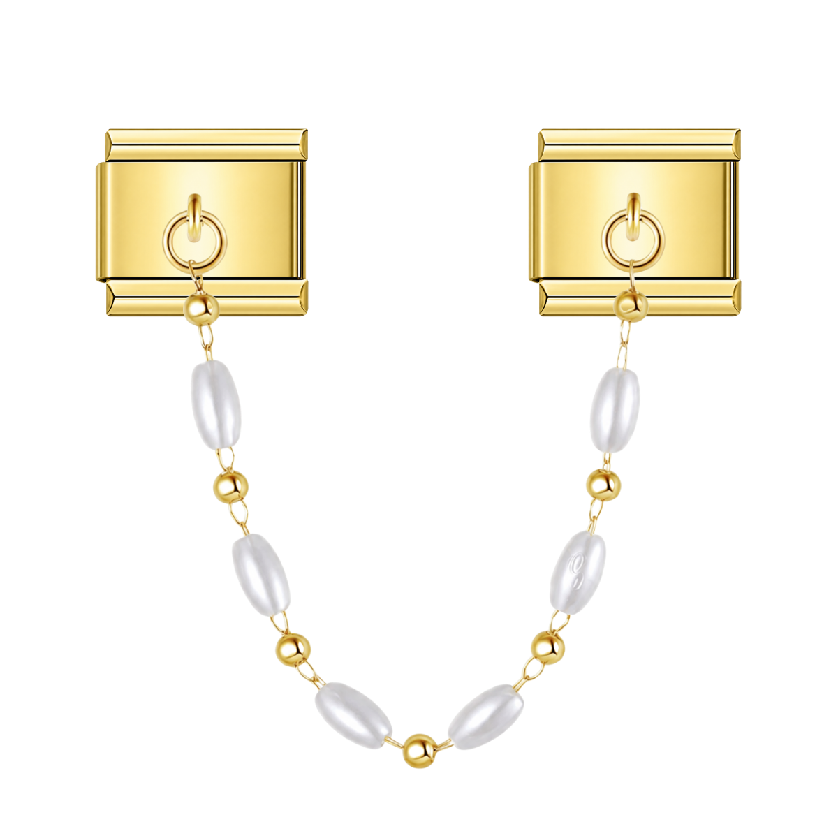 Elegant Princess Pearls – gold Italian chain charm by Italycharm