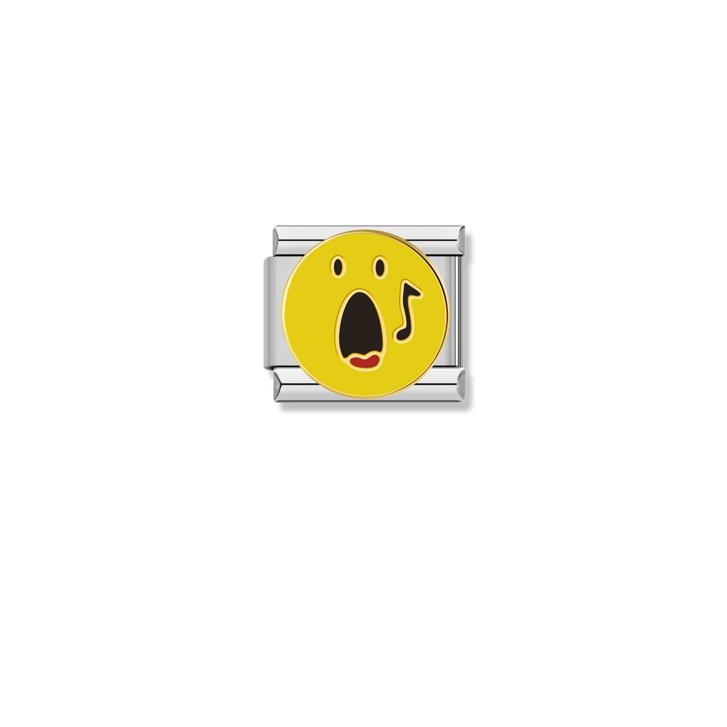 Singing Emoji Face - Silver Charm