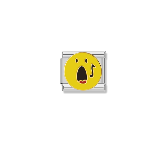 Singing Emoji Face - Silver Charm