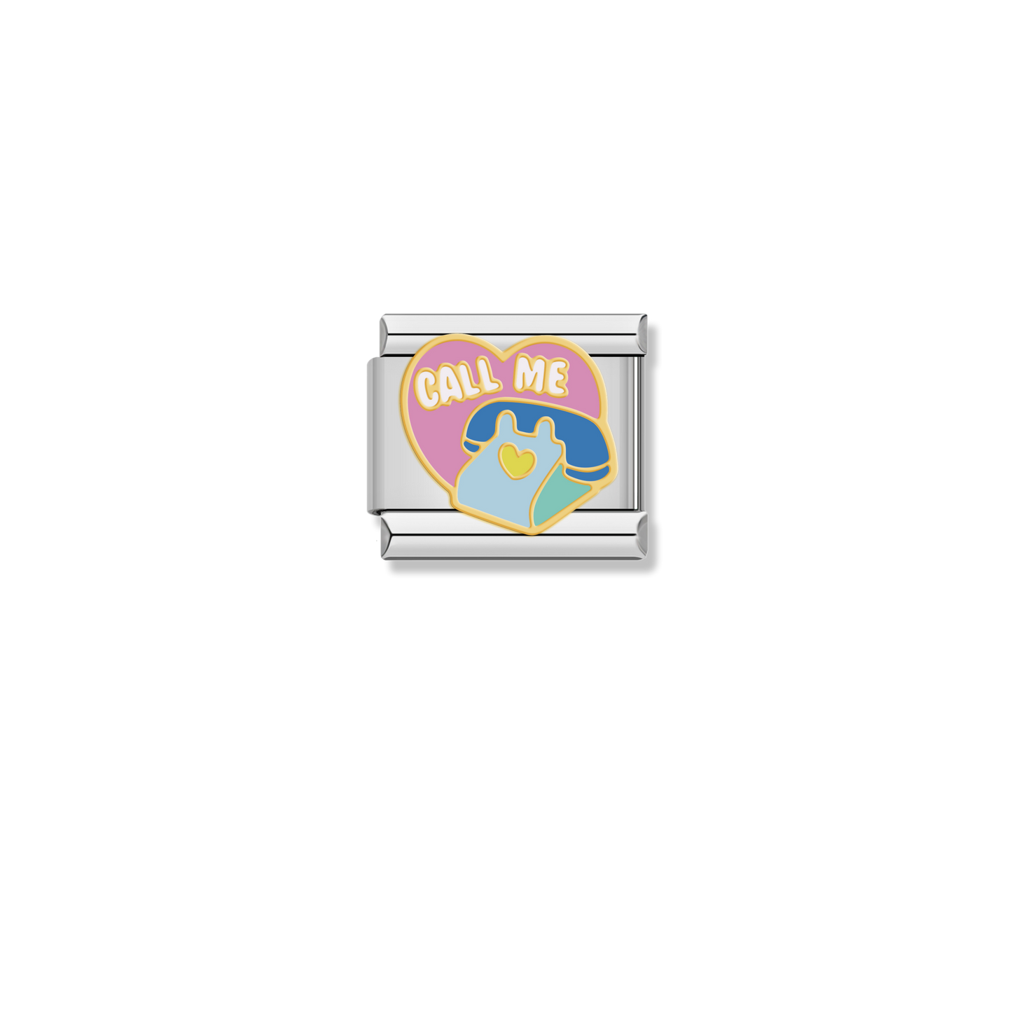 Call Me Heart Phone - Silver Charm