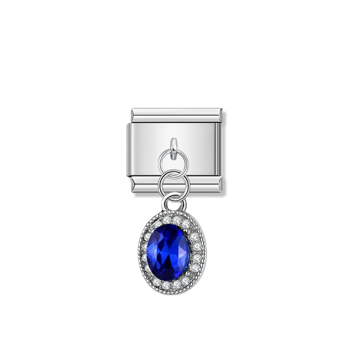 Royal Sapphire – silver Italian pendant charm by Italycharm