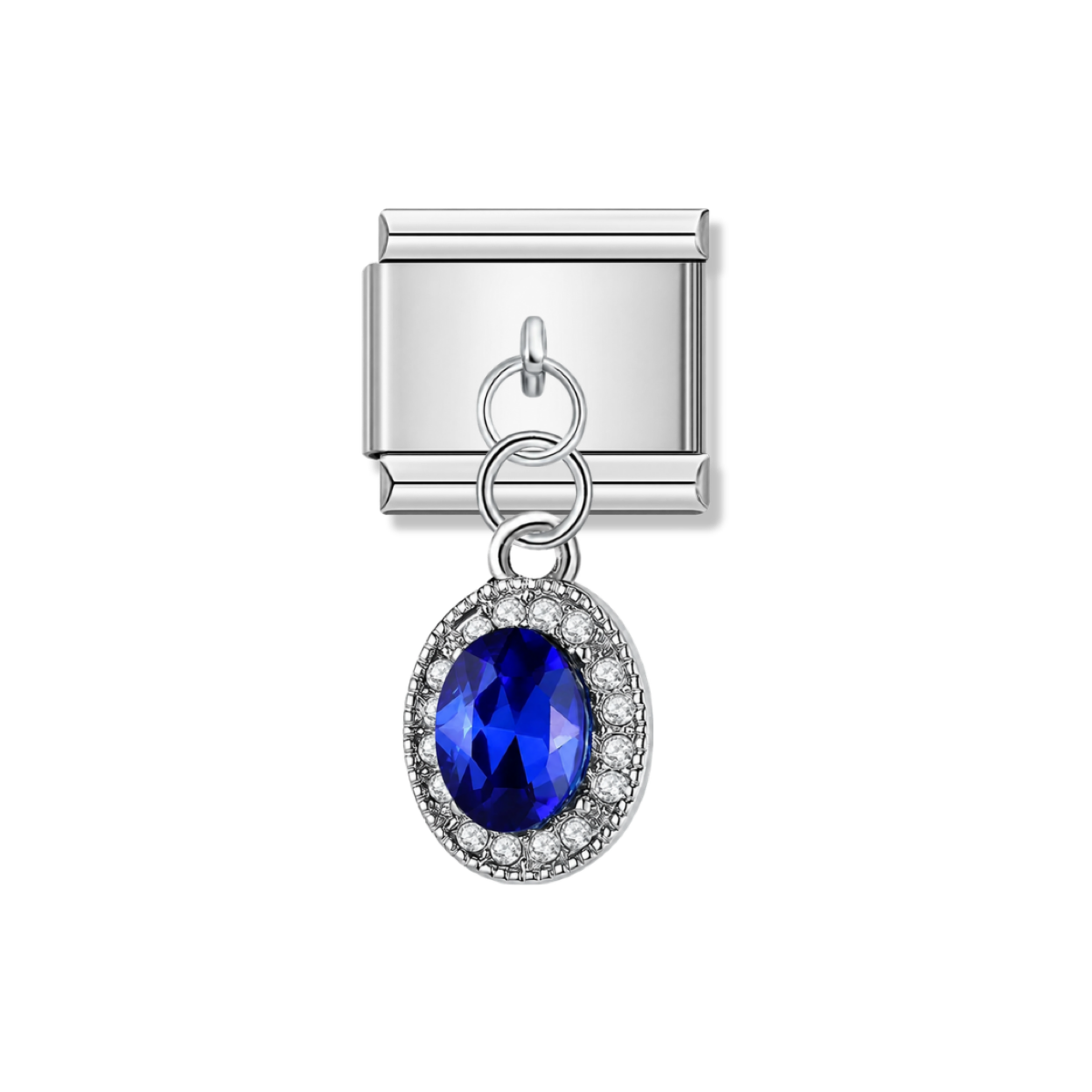 Royal Sapphire – silver Italian pendant charm by Italycharm