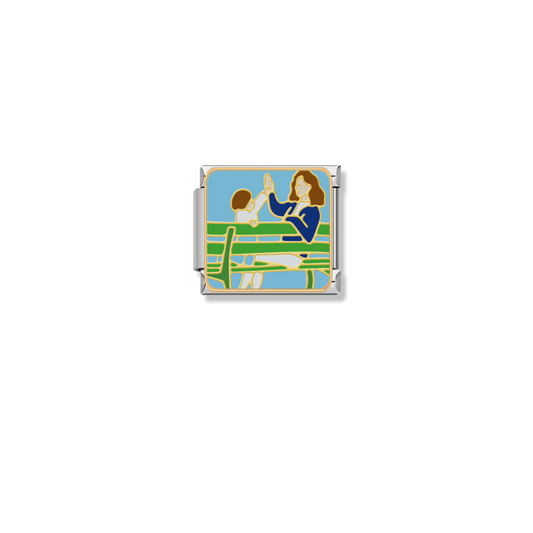 Mother Son High Five - Silver Charm