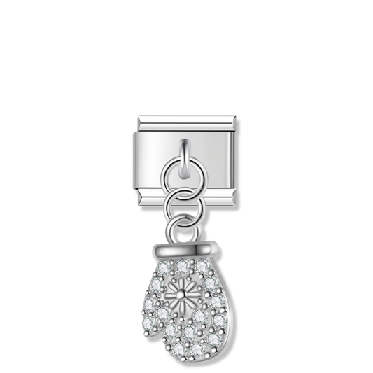 Sparkling Winter Mitten - Silver Pendant Charm