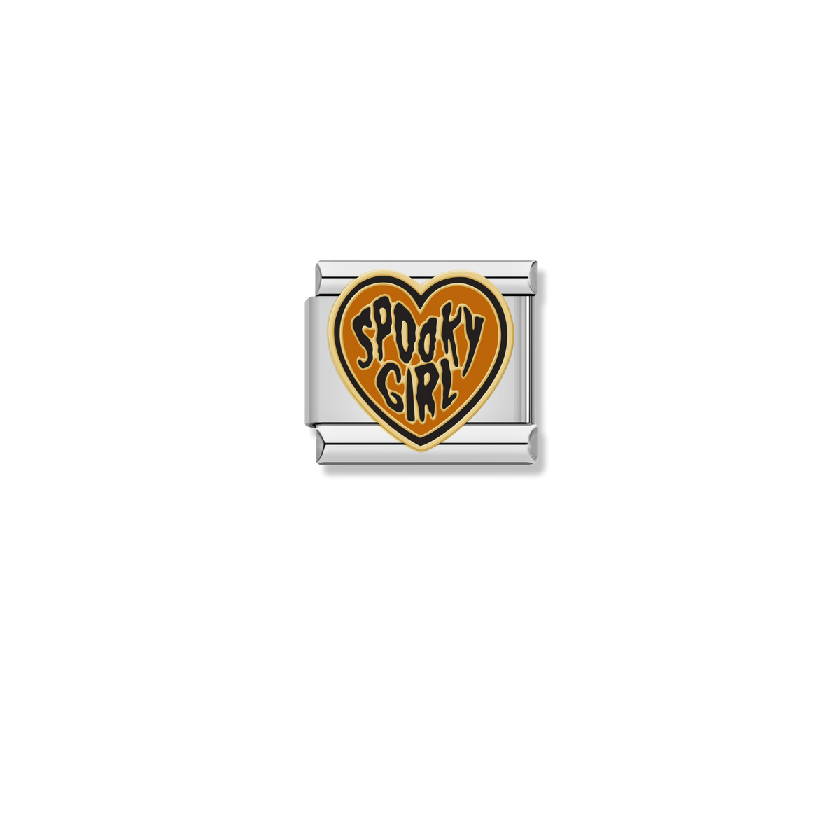 Spooky Girl Heart - Silver Charm
