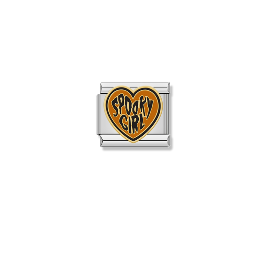 Spooky Girl Heart - Silver Charm