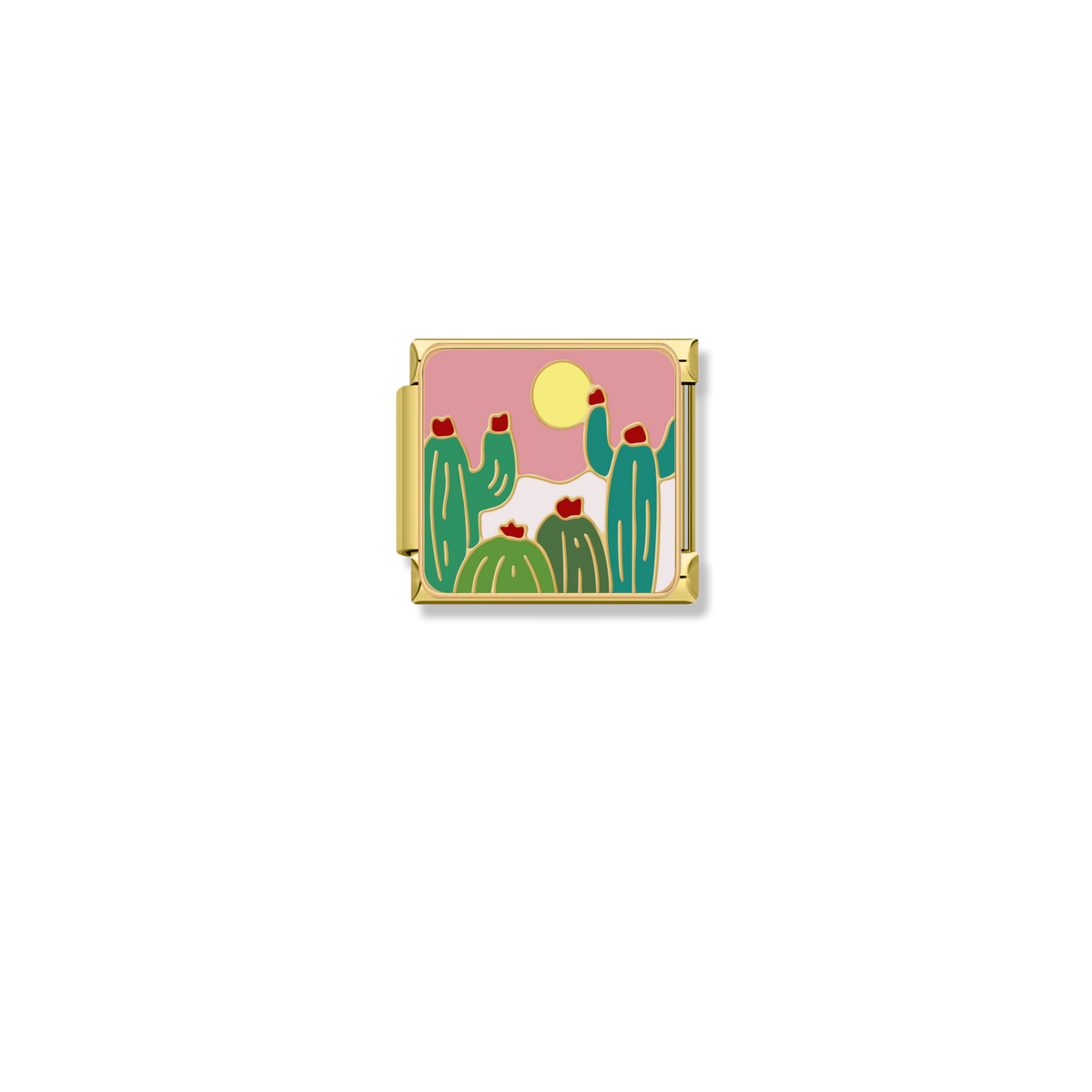 Blooming Desert Cactus - Gold Charm