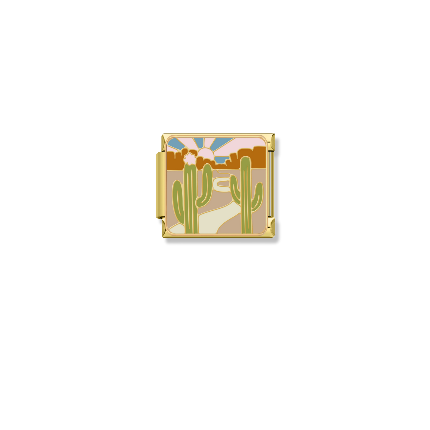 Desert Sunrise Cactus - Gold Charm