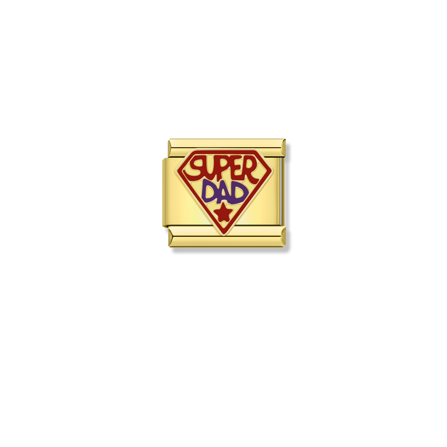 Super Dad Shield - Gold Charm