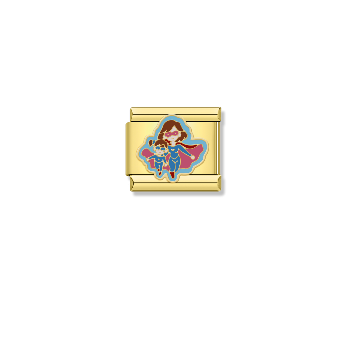 Super Mom And Child - Gold Charm