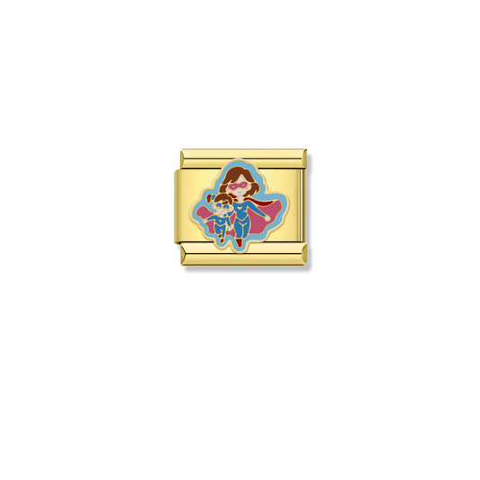 Superhero Mom and Daughter - Gold Charm