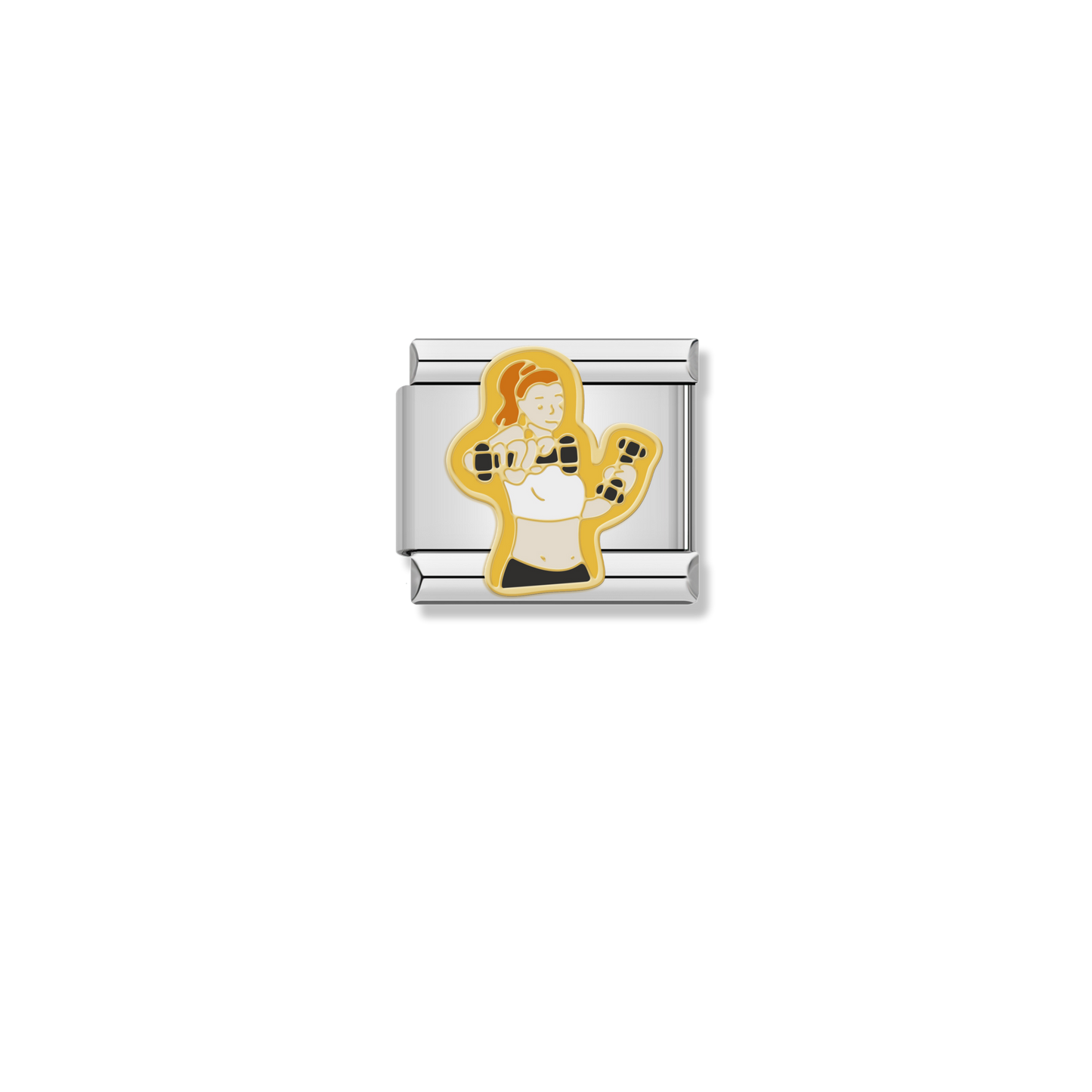 Dumbbell Workout Girl - Silver Charm