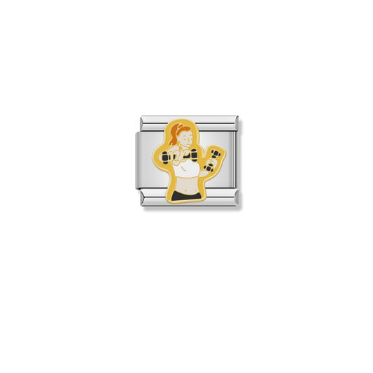 Dumbbell Workout Girl - Silver Charm
