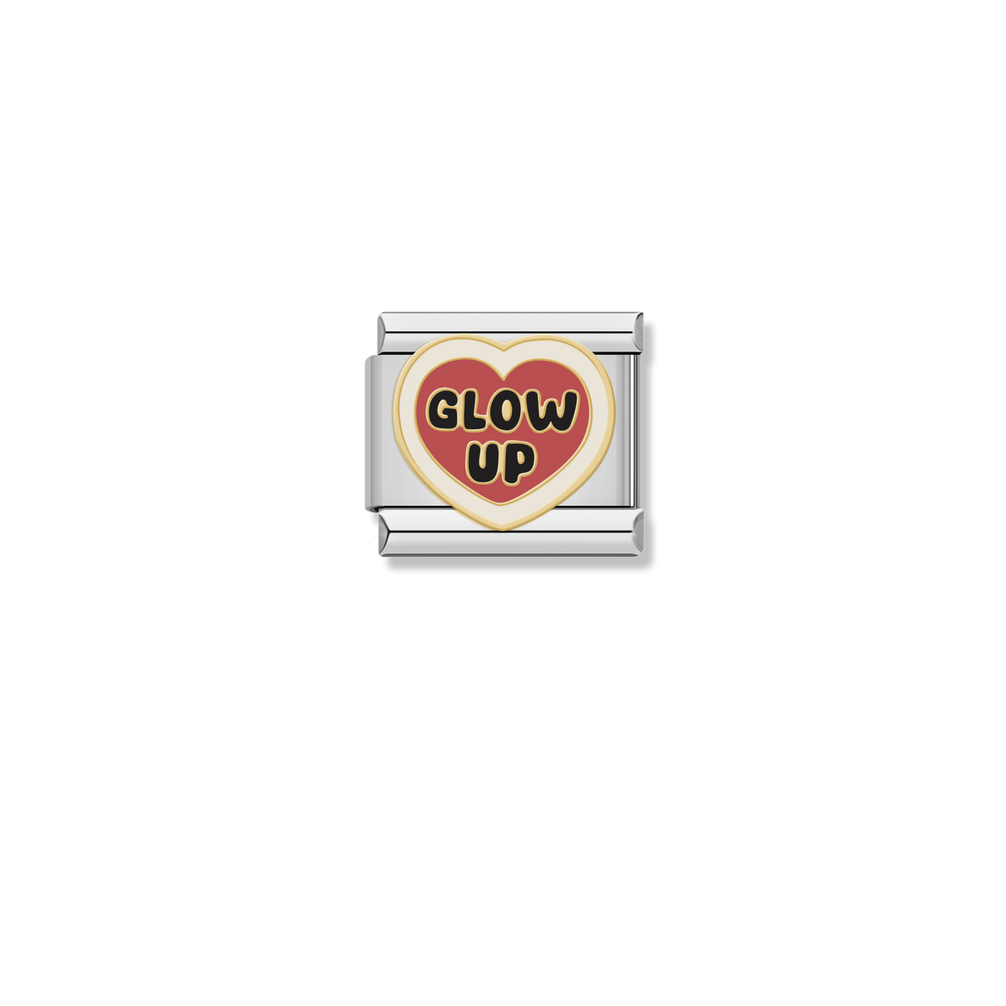 Glow Up Heart - Silver Charm