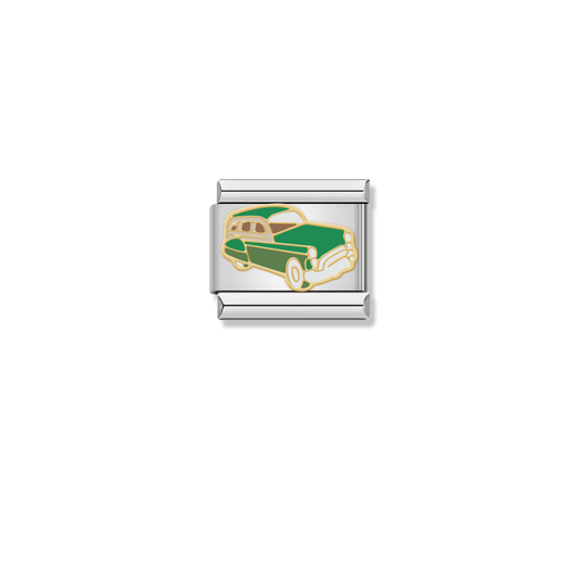Vintage Green Car - Silver Charm