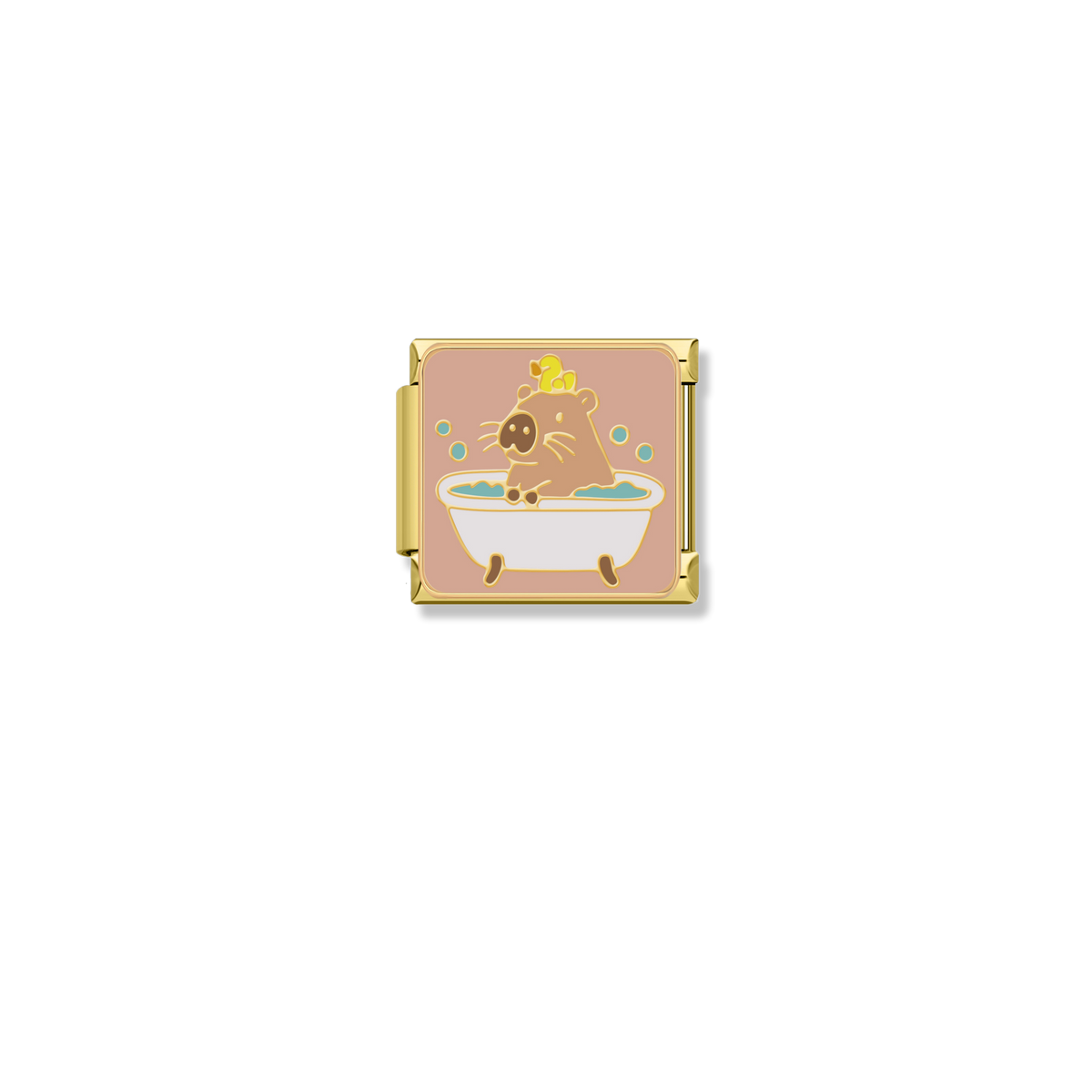 Capybara Bath Time - Gold Charm