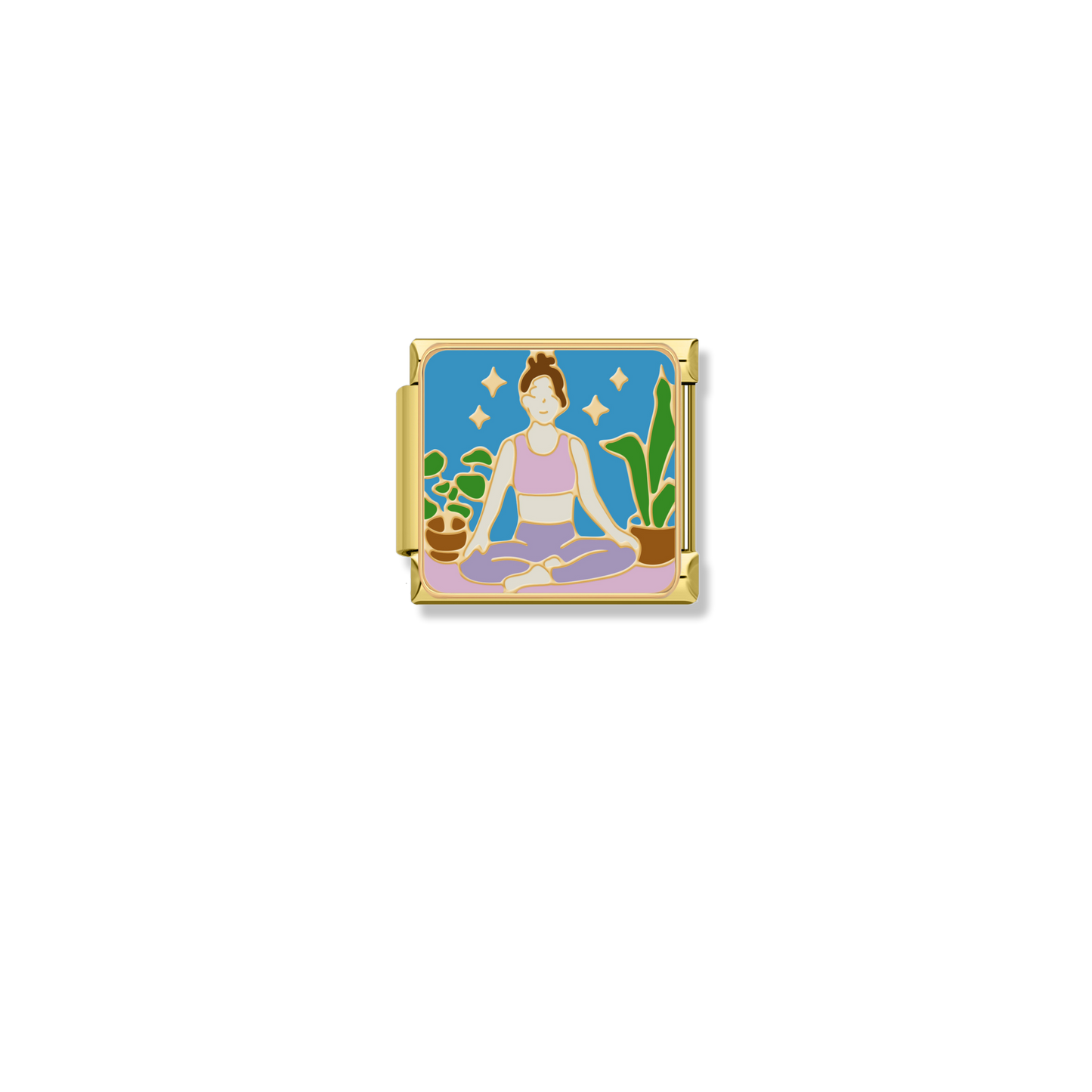 Yoga Meditation Zen - Gold Charm