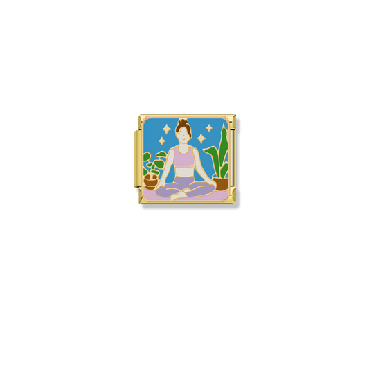 Yoga Meditation Zen - Gold Charm