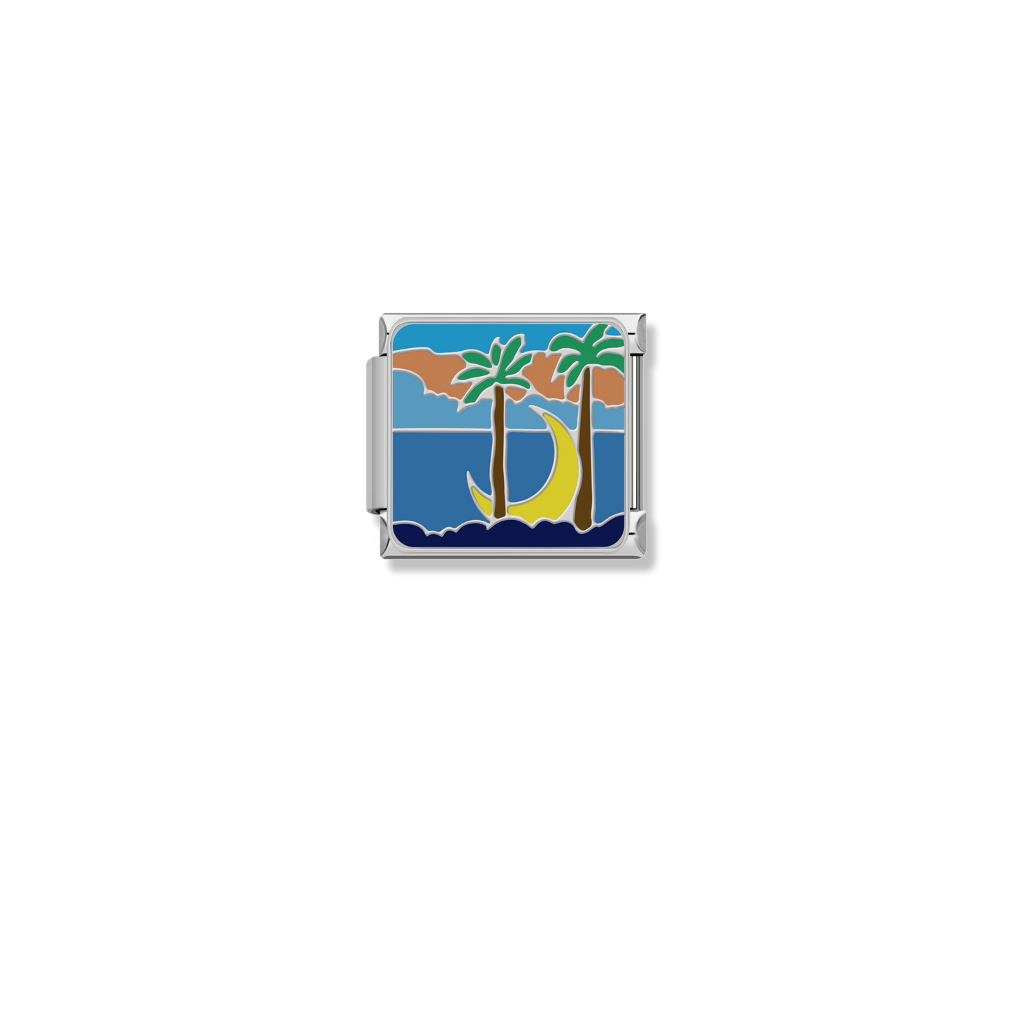 Tropical Moon Palms - Silver Charm