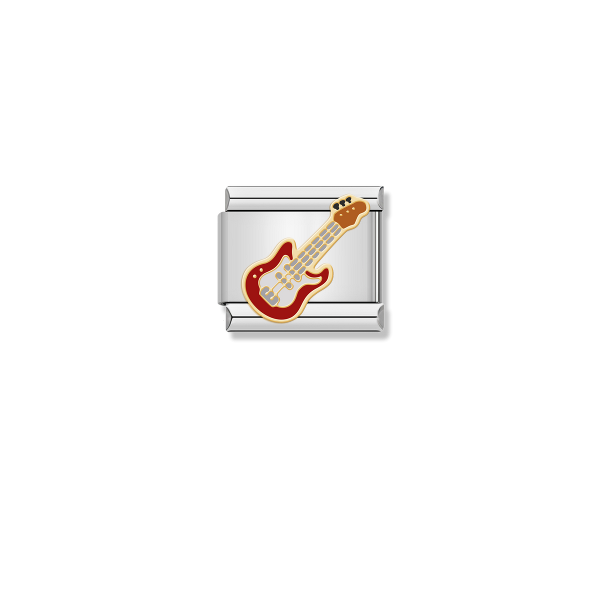 Red Electric Guitar - Silver Charm