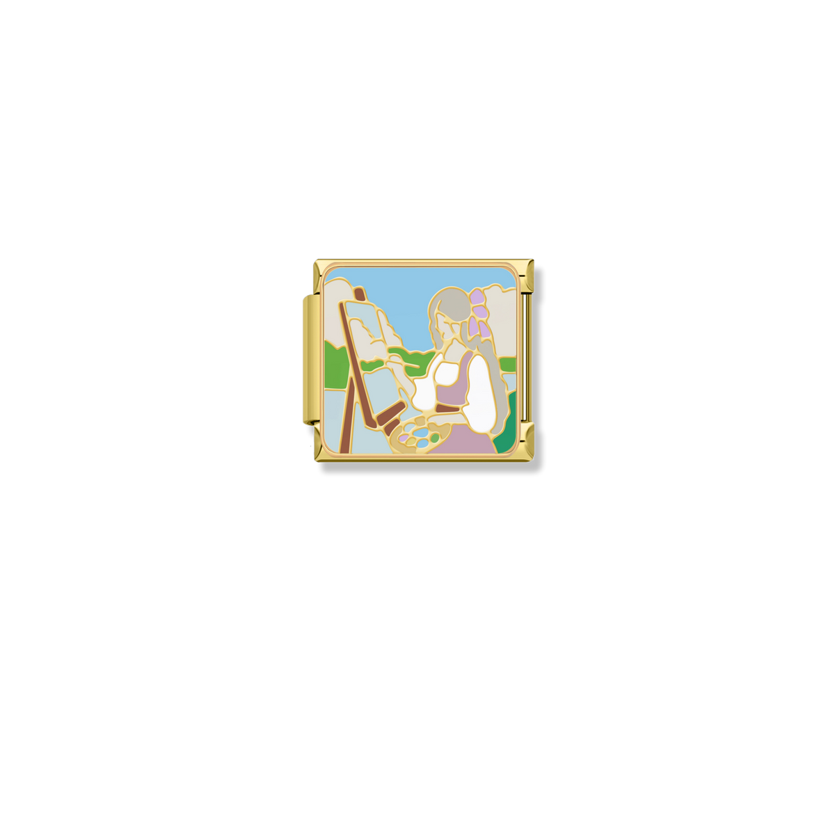 Painting Artist Girl - Gold Charm