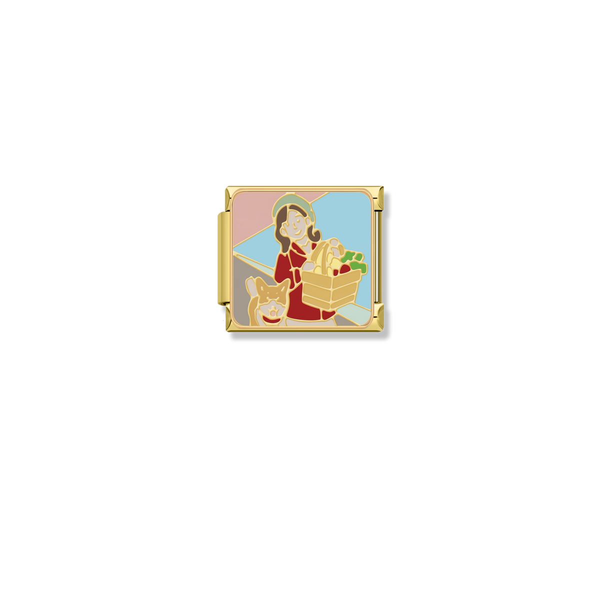 Grocery Shopping Girl - Gold Charm