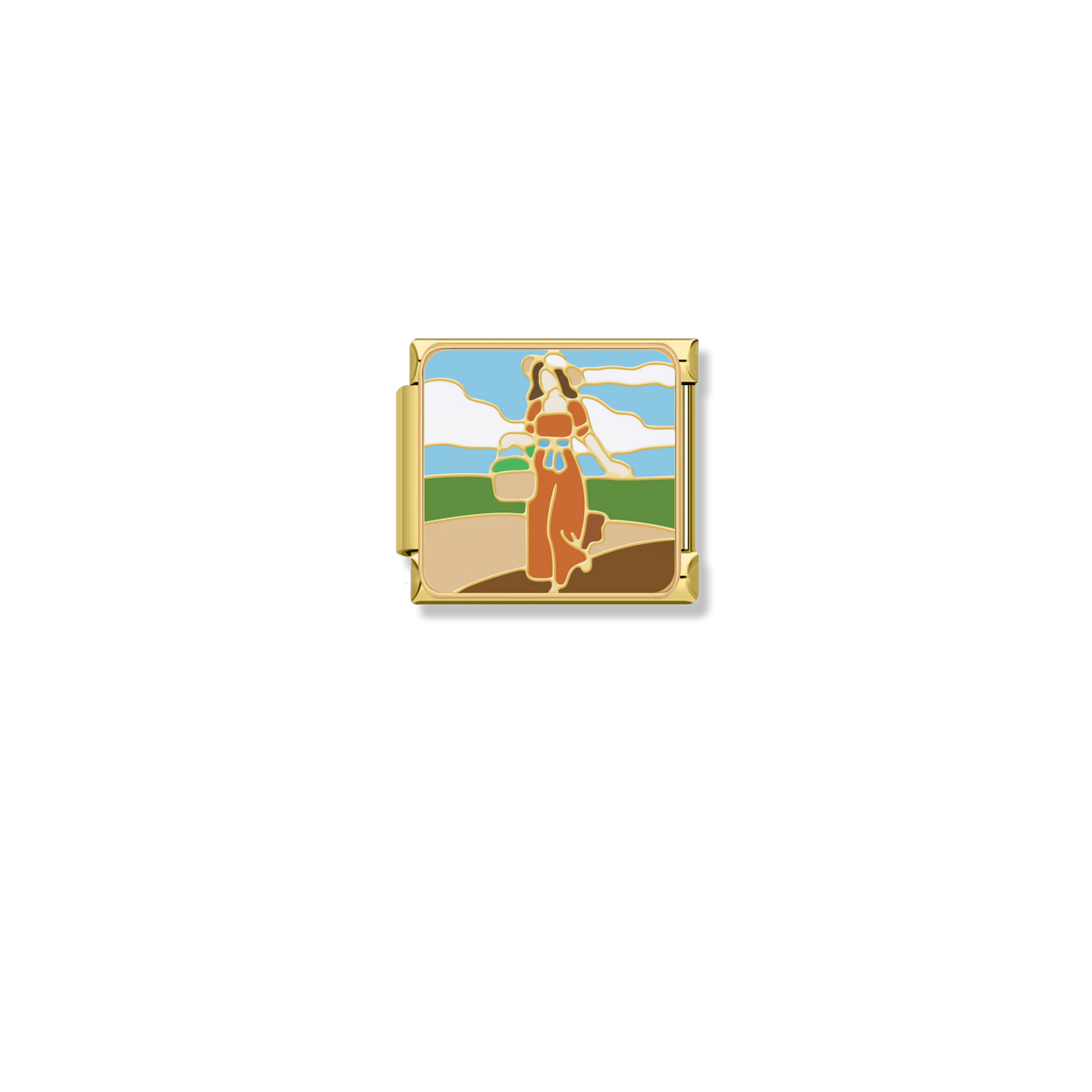 Countryside Stroll Girl - Gold Charm