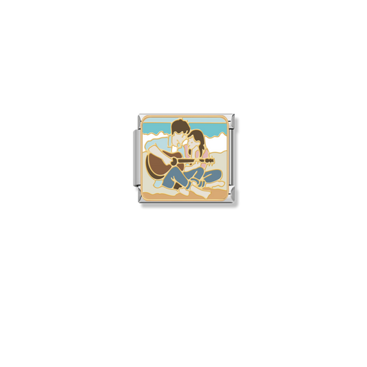 Beach Guitar Couple - Silver Charm