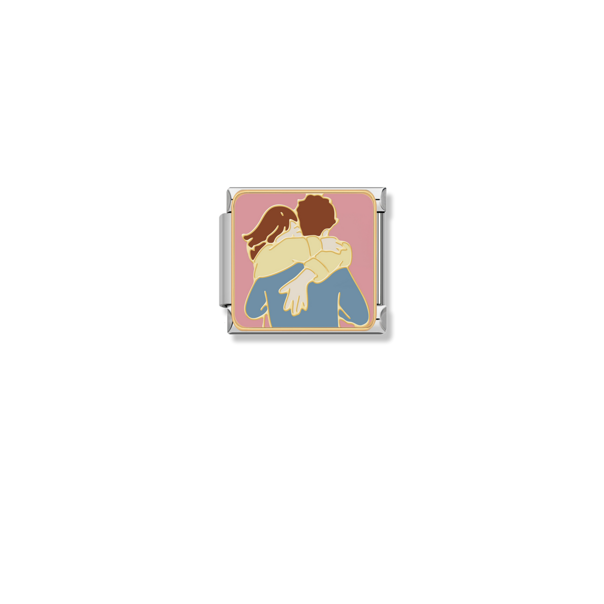 Warm Hug Couple - Gold Charm