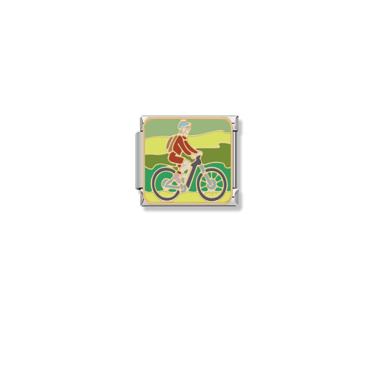 Mountain Cyclist - Gold Charm