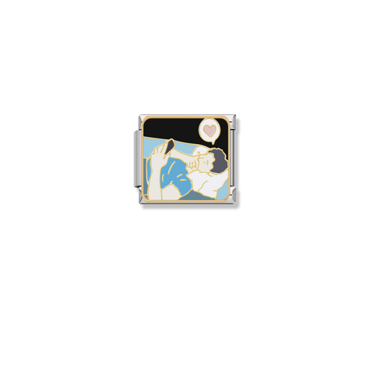 His Late Night Text - Silver Couple Charm