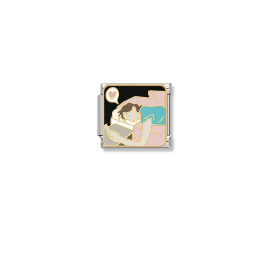 Her Late Night Text - Silver Couple Charm