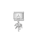 Tropical Coconut Tree – Silver Italian Pendant Charm